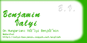 benjamin valyi business card